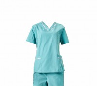 SKSN005 Customized operating gowns short sleeve nurse's clothes hand washing clothes beauty salon uniform split suit hand washing clothes hand washing clothes operating gowns manufacturer front view